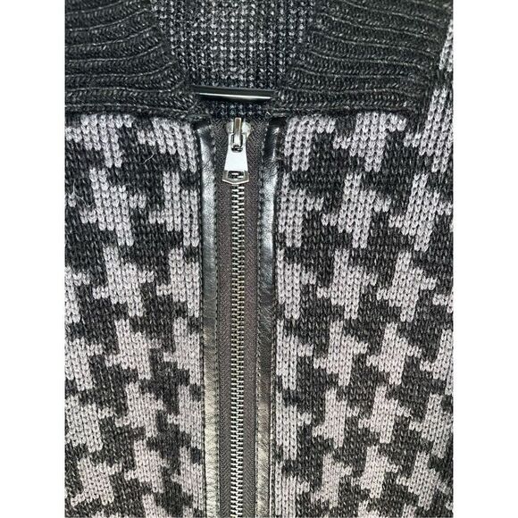 Theory houndstooth zip up wool sweater - Picture 3 of 9